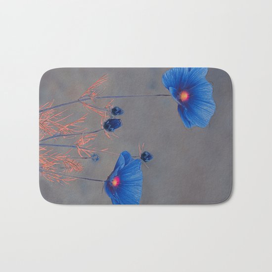 Blue flowers. Bath Mat