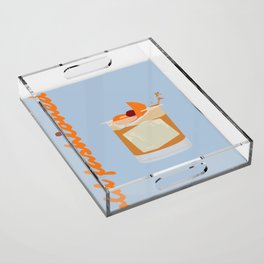 Old Fashioned Retro Cocktail Acrylic Tray