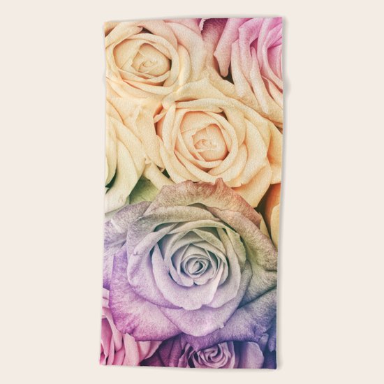 Some people grumble- Colorful Roses- Rose pattern Beach Towel
