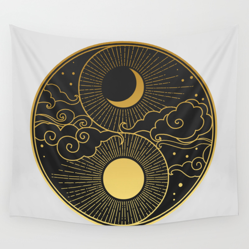 Sun Moon Clouds Stars Yin Yang Wall Tapestry By Decorum Society6 Sun Moon Clouds Stars Yin Yang Wall Tapestry By Decorum Society6