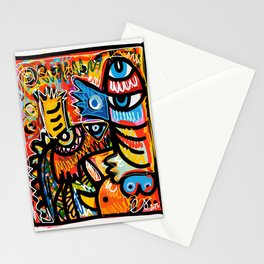 Graffiti Totem Bird Neo Expressionism by Emmanuel Signorino Stationery Card