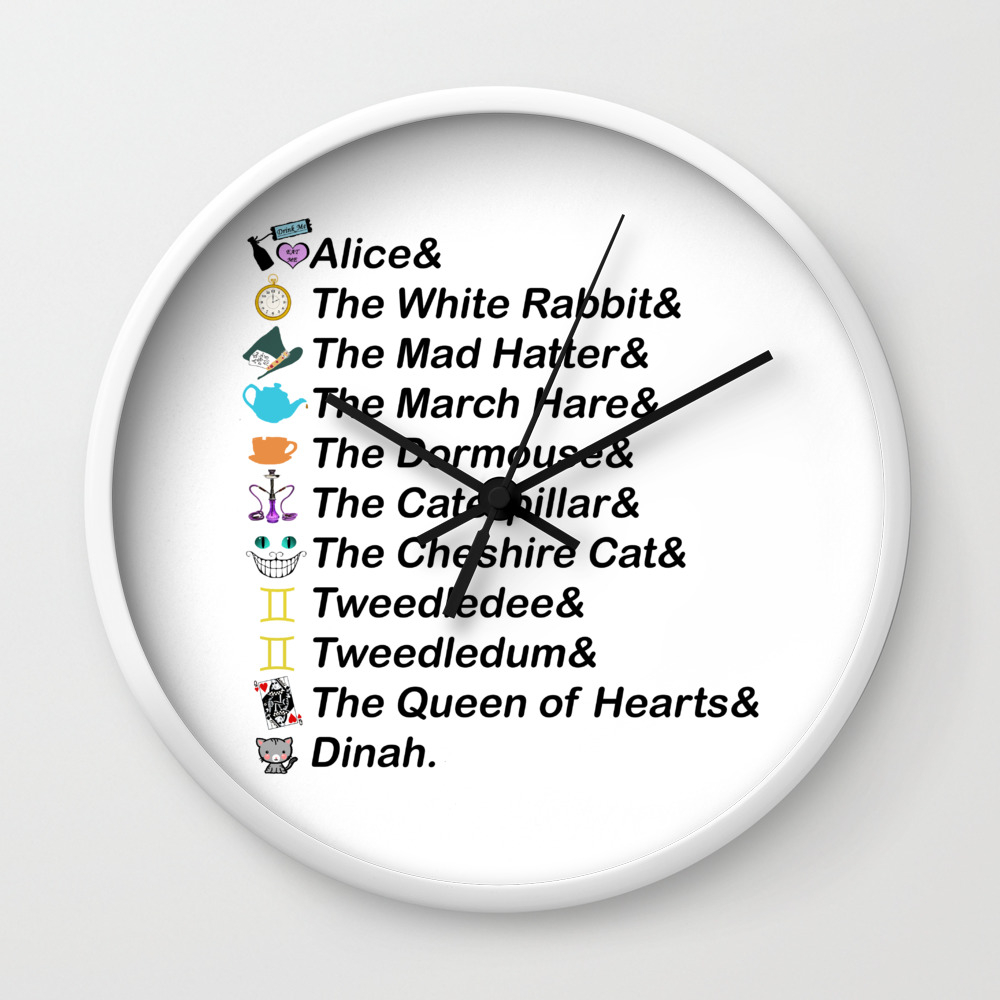 Custom Name Wall Clock Alice In Wonderland Follow The White Rabbit