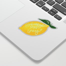 Squeeze the day lemon art Sticker