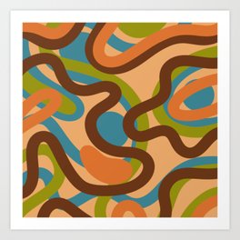 Abstract - orange brown green Art Print