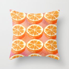 mediterranean oranges still life Throw Pillow