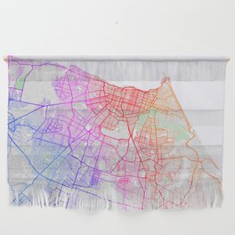 Fortaleza City Map of Ceara, Brazil - Colorful Wall Hanging