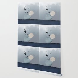 Blue Abstract Print, Abstract-029 Wallpaper