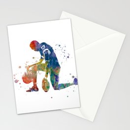 American football player in watercolor Stationery Card
