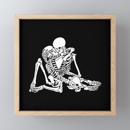 Skeleton's Cozy Embrace Framed Mini Art Print