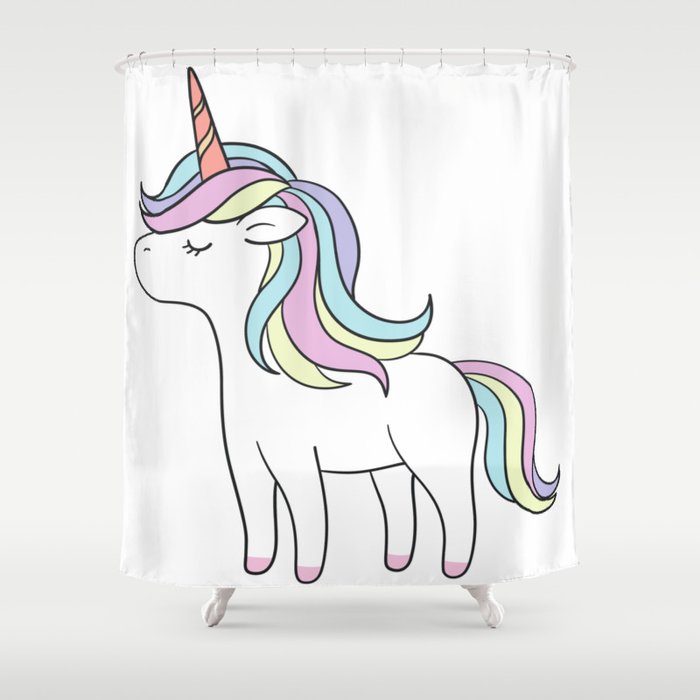 Unicorn Emoji Shower Curtain