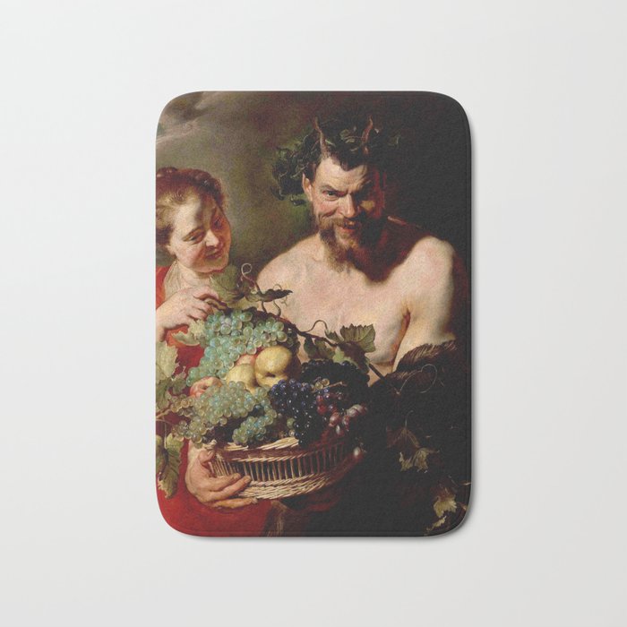 “The Satyr and the Grapes” by Peter Paul Rubens by (1600s) Bath Mat