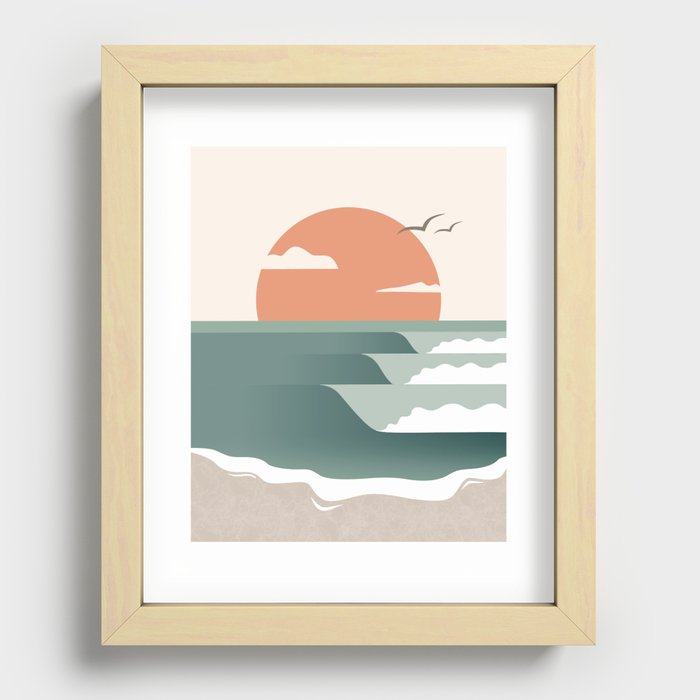At the Beach Recessed Framed Print