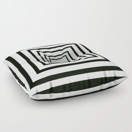 Concentric Squares Black and White Floor Pillow