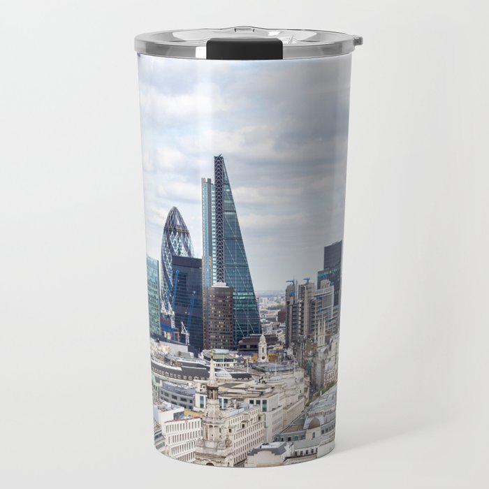 Great Britain Photography - Tall Skyscrapers Right Beneath The Clouds Travel Mug