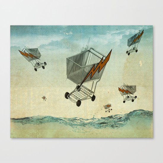raining trolleys Canvas Print