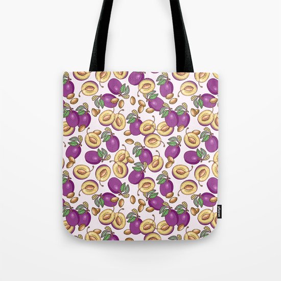 Romantic plum pattern Tote Bag