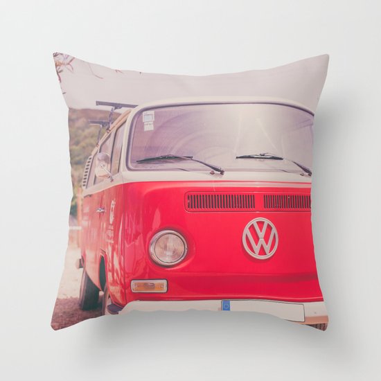 Red Ride Throw Pillow