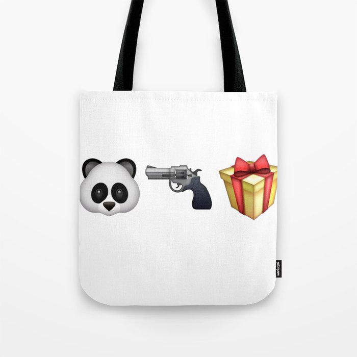 A Panda Next to a Gun Next to a Wrapped Gift (Shosanna, HBO Girls) Tote Bag