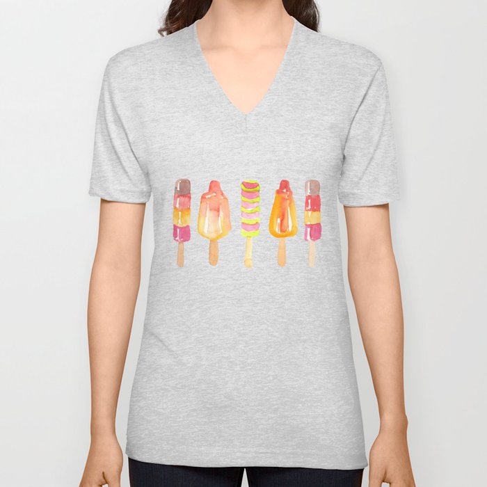 summer popsicles and ice lollies V Neck T Shirt