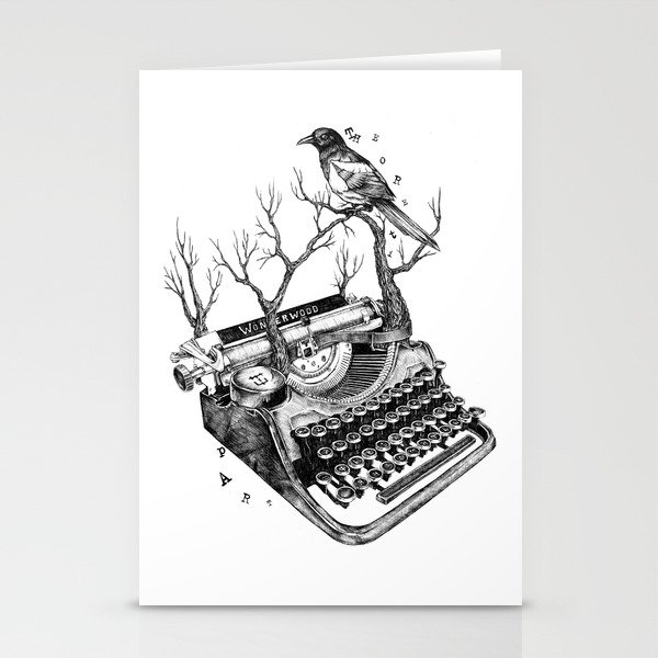 Magpie,  letterhief Stationery Cards