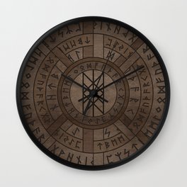 Web of Wyrd The Matrix of Fate- Wooden Texture Wall Clock