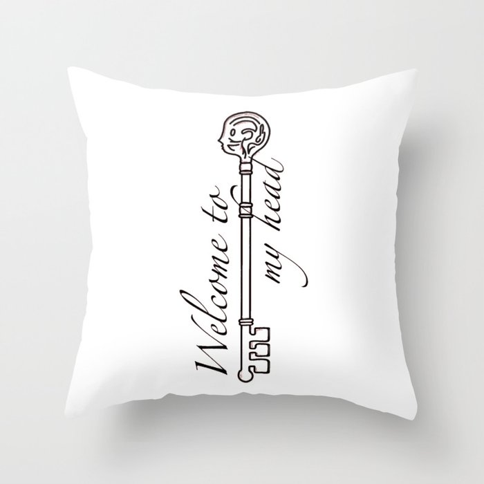 Welcome to my head Throw Pillow