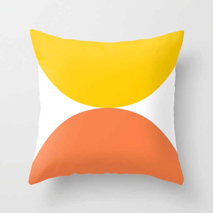 narcissus, geometric, modern, simple, colorful, yellow, orange, Throw Pillow