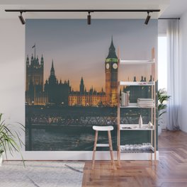 Great Britain Photography - Big Ben Lit Up In The Evening Wall Mural