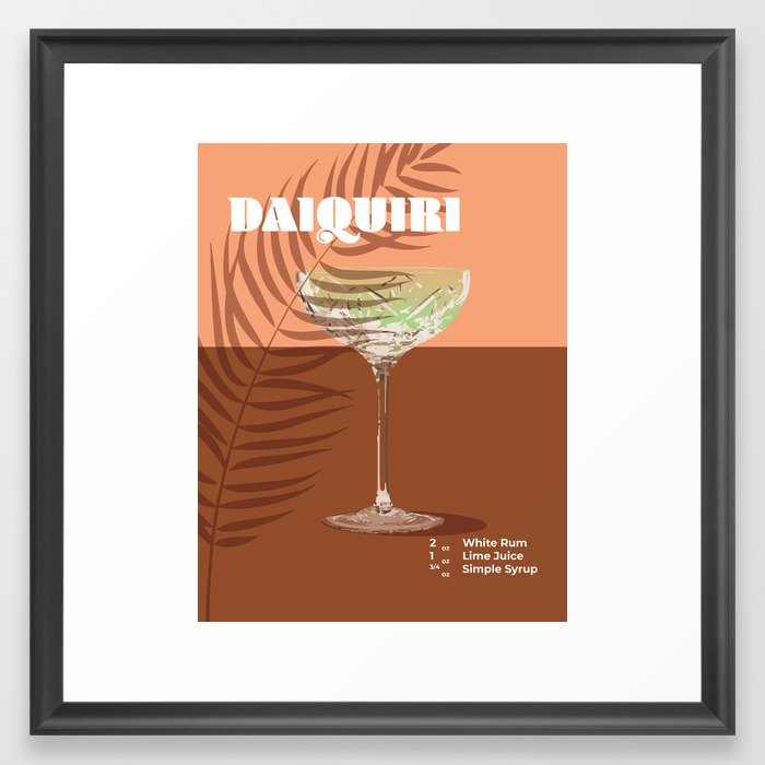 Editorial Rum Daiquiri - Tiki Cocktails Framed Art Print