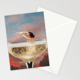 CHAMPAGNE DREAMS by Beth Hoeckel Stationery Cards | Bethhoeckel, Digital, Champagne, Vintage, Nature, Bath, Beth, Paper, Surrealist, Curated 
