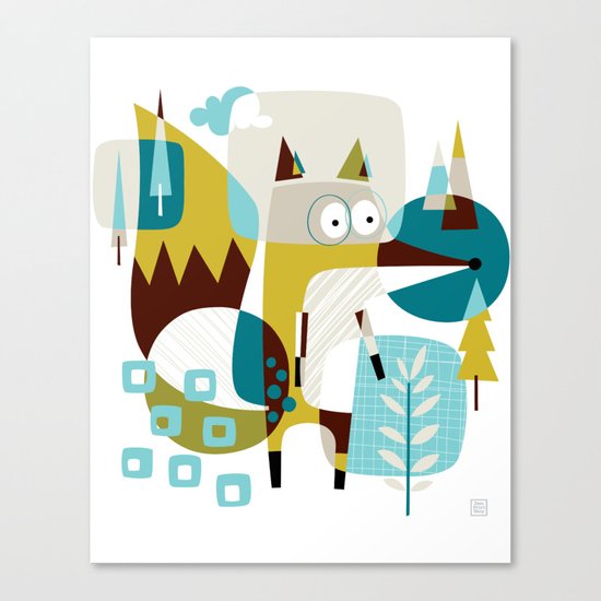 Fox in a box Canvas Print