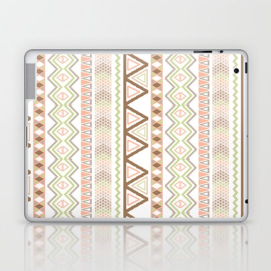 Aztec Andes Pattern Pink Brown Abstract Geometric Laptop & iPad Skin
