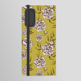 Yellow Vintage Garden Flower Power Floral Pattern Android Wallet Case