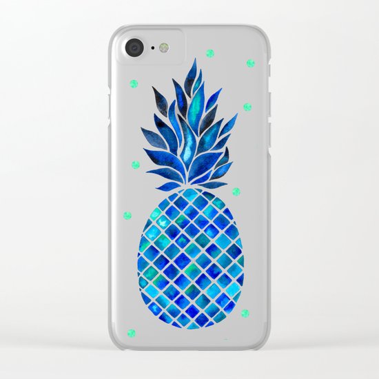 Maritime Pineapple Clear iPhone Case