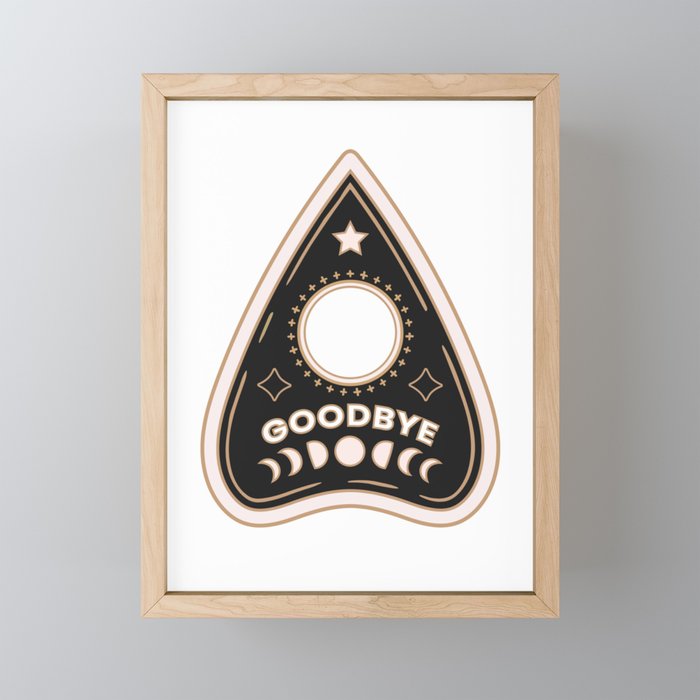 Goodbye Ouija Planchette Framed Mini Art Print