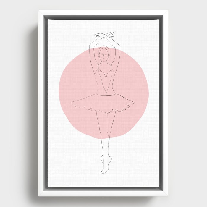 Ballet Dancer Illustration Framed Canvas