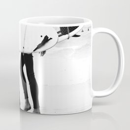 Catch a Wave Print - abstract black white surf board photography - Cool Surfers Print - Beach Decor Coffee Mug