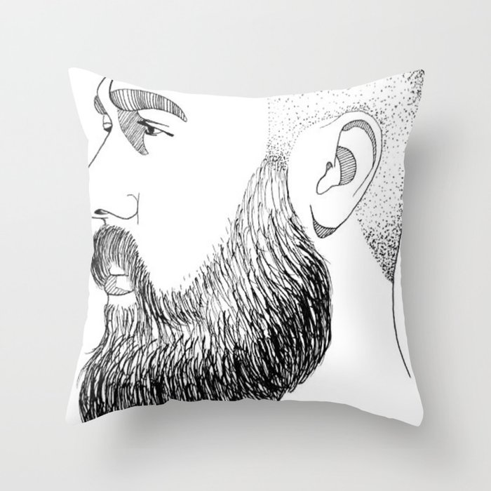 beard gold Throw Pillow