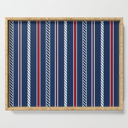 Nautical Blue Boat Stripes Serving Tray