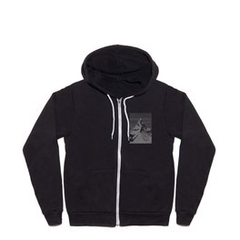 Mount Everest Black and White Zip Hoodie