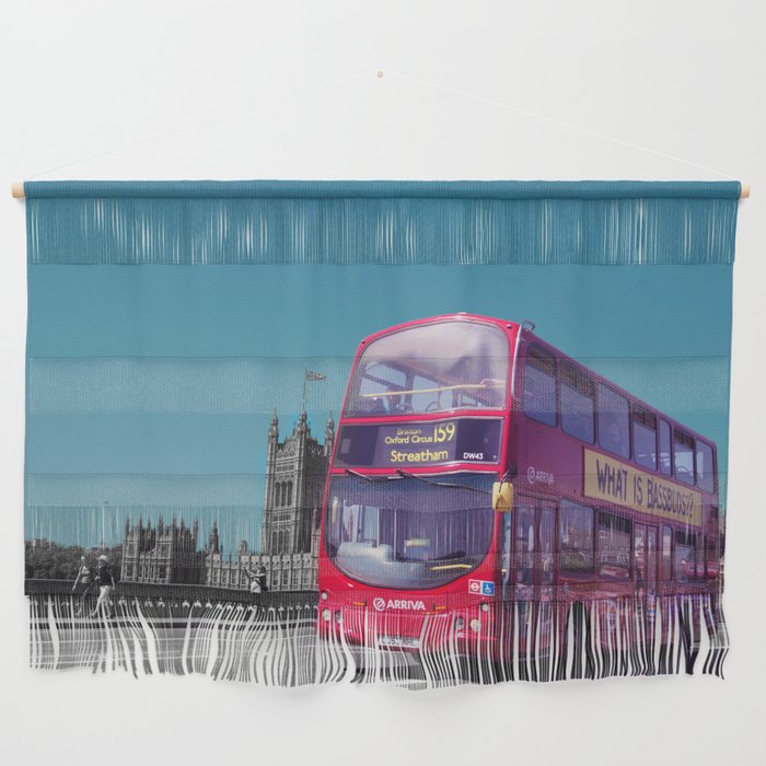 Great Britain Photography - Double Decker Bus Driving On A Road In London Wall Hanging