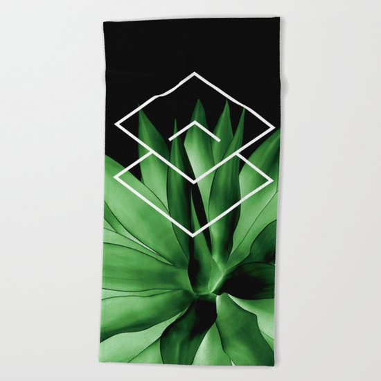 Agave geometrics III Beach Towel