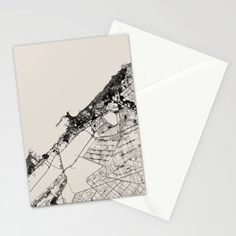 Egypt - Alexandria Map - Black and White Minimalist  Stationery Card