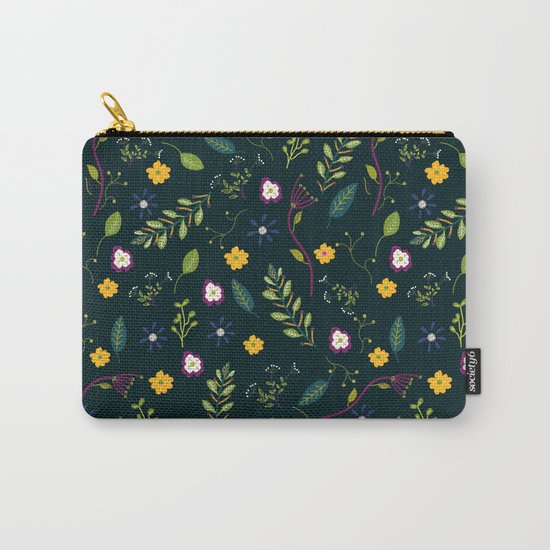 Floral Greenery Pattern I Carry-All Pouch