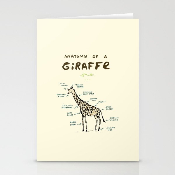 Anatomy of a Giraffe Stationery Cards