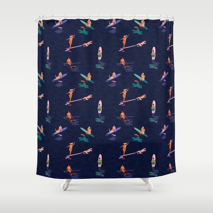 Surf Des Shower Curtain Surf Des Shower Curtain