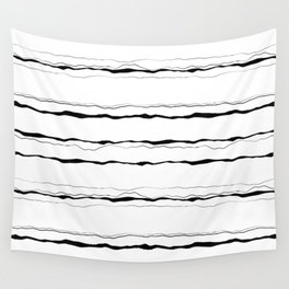 Inky Lines Wall Tapestry | Tear, Paper, Blackandwhite, Edge, Black, Horizontal, Stripes, Natural, Torn, Vertical 