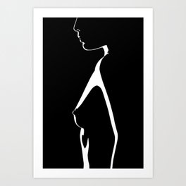 Naked Profile Shadow Art Print