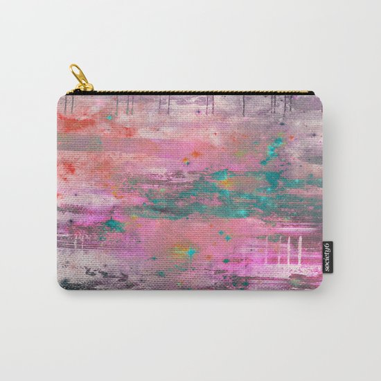 Mystical! - Abstract, pink, purple, red, blue, black and white painting Carry-All Pouch