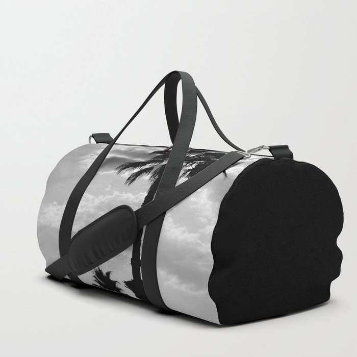 Palm Trees In Black And White Duffle Bag